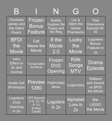 Movie Anywhere Bingo Card