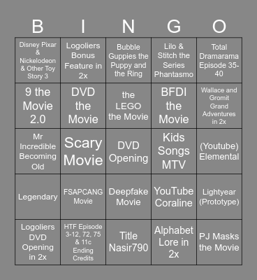 Frozen Bingo Card