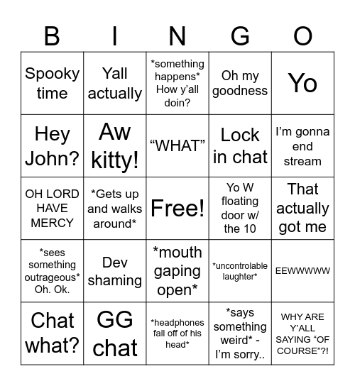 CaseOh Bingo Card