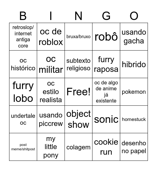 artgifht Bingo Card