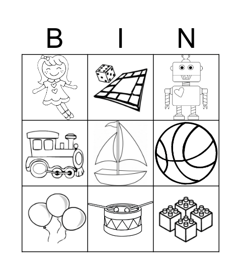 toys Bingo Card