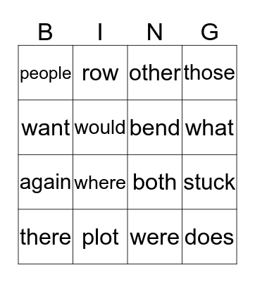 2nd bingo Card