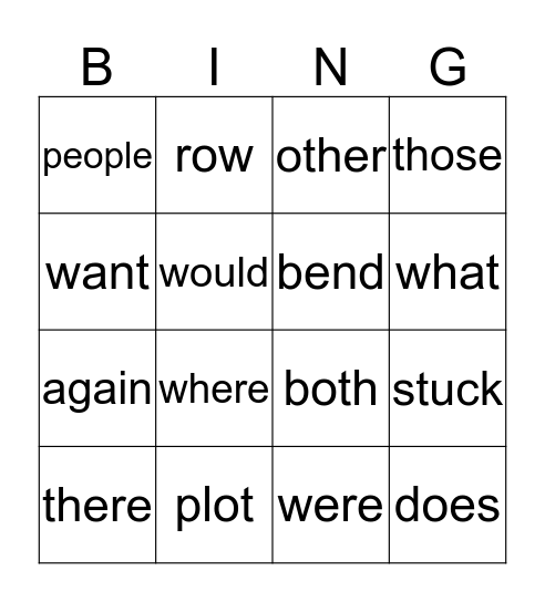 2nd bingo Card