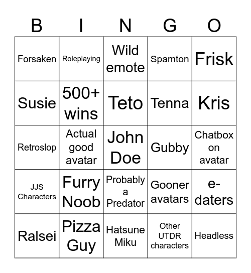 SEWH Bingo Card