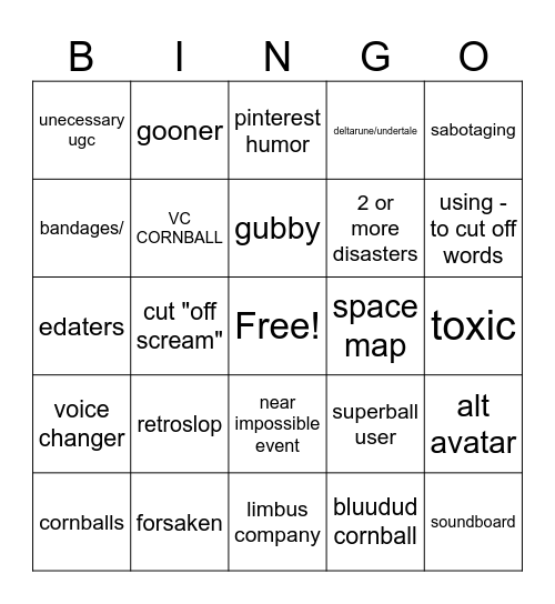 sewh bingo Card