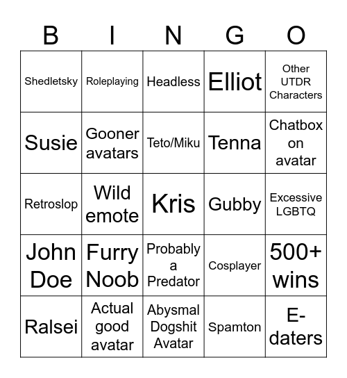 SEWH Bingo Card