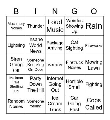 Day/Night Bingo Card
