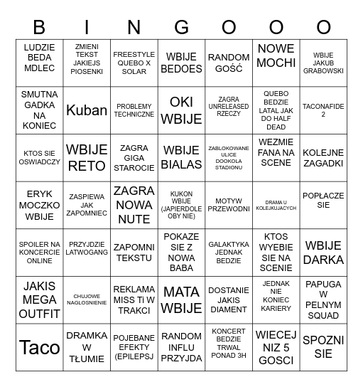 QBingo Card