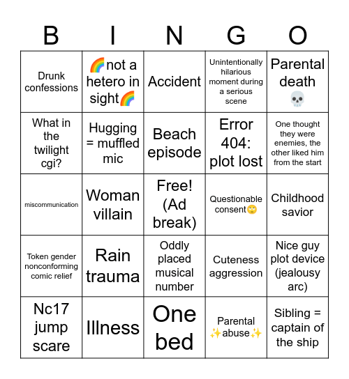 BL/GL Bingo Card