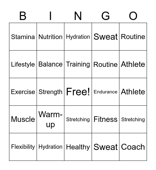 Ready, Steady, Bingo! Bingo Card