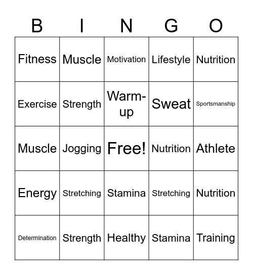 Ready, Steady, Bingo! Bingo Card