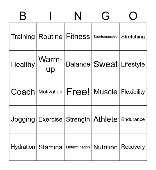 Ready, Steady, Bingo! Bingo Card