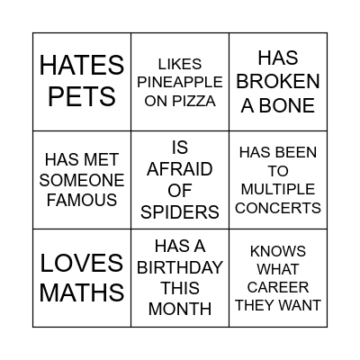 Round Square Postcard Bingo Card