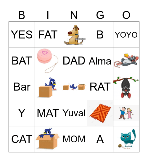 Bingo first words Bingo Card