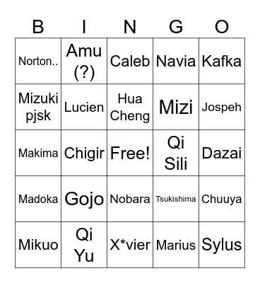 Coser I see maybe Bingo Card