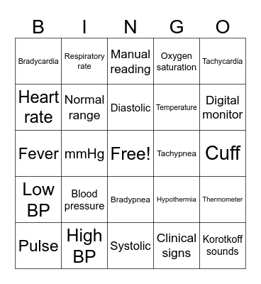 Vital Sings Bingo Card