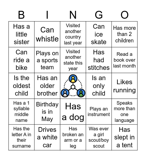 Connection Bingo Card