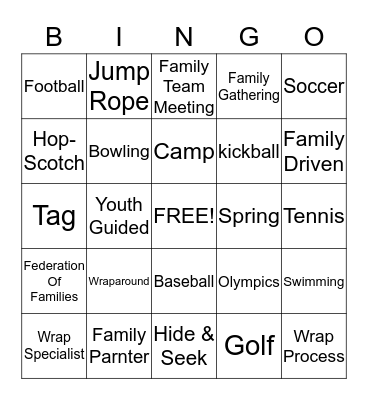 Healthy Minds Healthy Lives Bingo Card