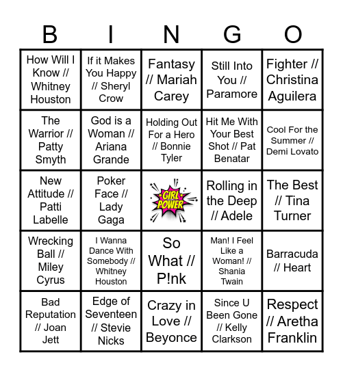 Female Powerhouses Bingo Card