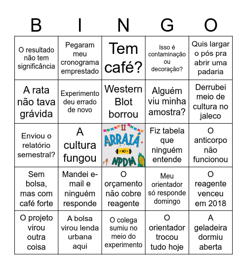 Bingo Científico - II ARRAIÁ NO NPDM Bingo Card