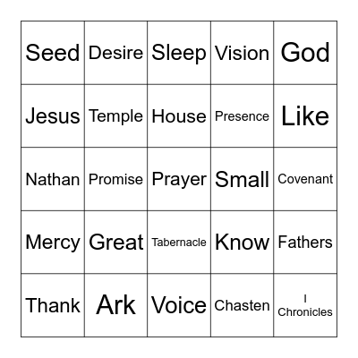 6.29.25_2 Samuel 7 Bingo Card