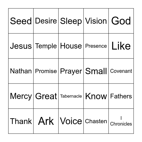 6.29.25_2 Samuel 7 Bingo Card