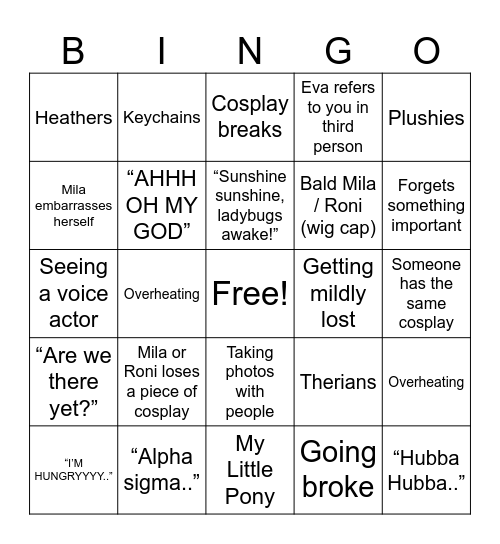 Fan Expo 2025 Bingo! Bingo Card