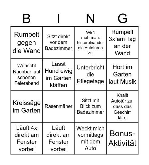 Spezial-Bingo Card