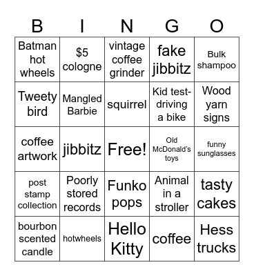 Flea market Bingo Card