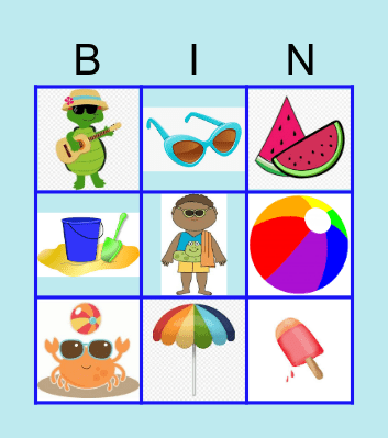 Summer Images Bingo Card