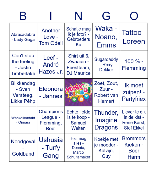 Muziekbingo Card