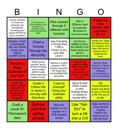 Rex Buddy Bingo Card