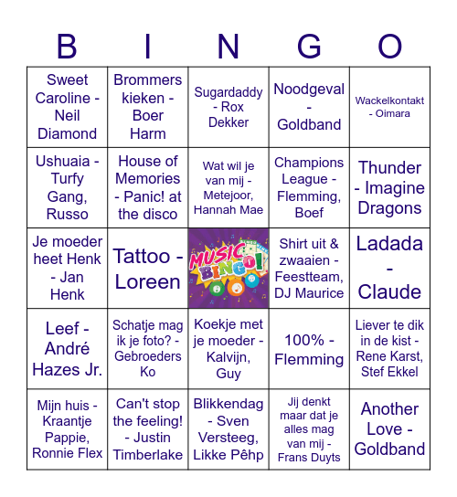 muziekbingo Card