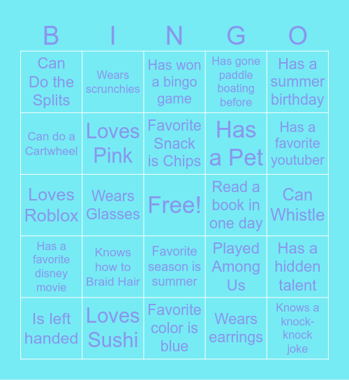 Girls Hangout Bingo! Bingo Card