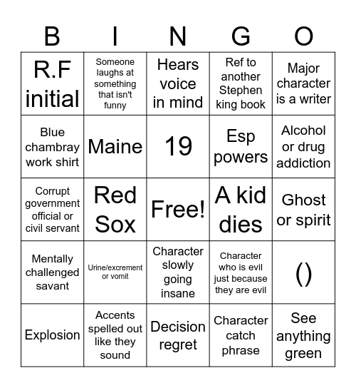 Kingo Bingo Card