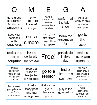 OMEGA Bingo Card