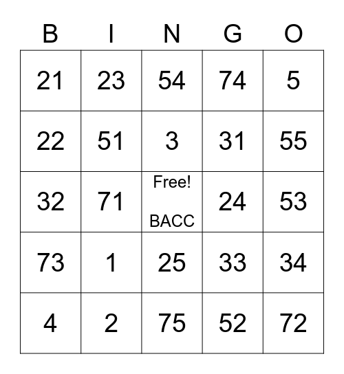 Berthoud Small Business Saturday Bingo Card