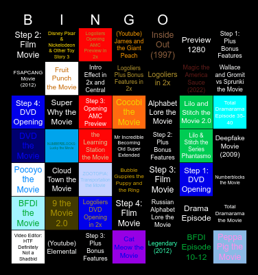 Movies Anywhere Bingo Card
