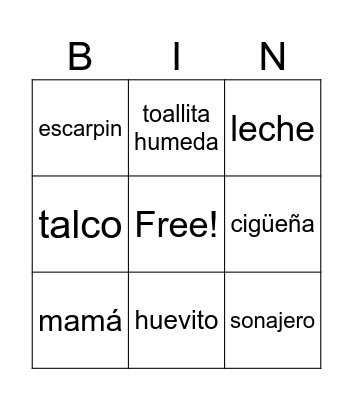 BABY SHOWER Bingo Card