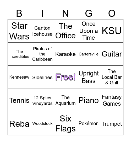 Lobster's Bingo Card