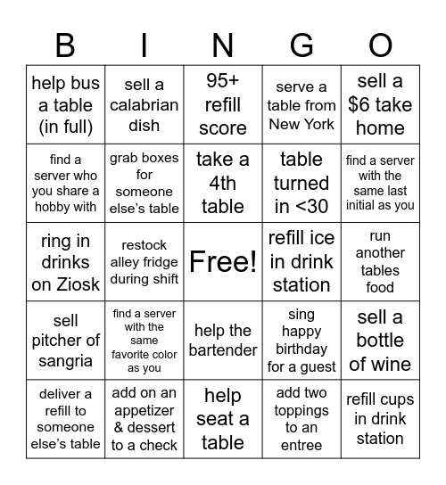 OG Server Bingo Card