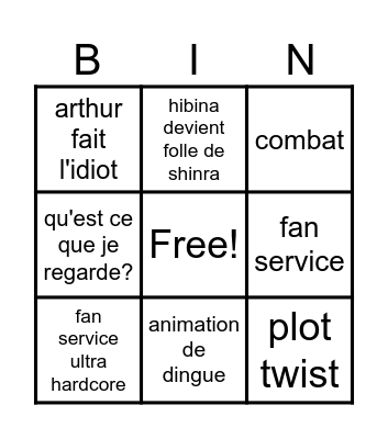 fire force Bingo Card