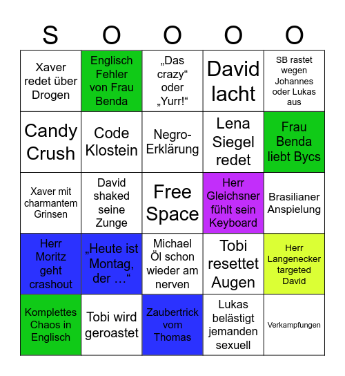 JBG 10c Montags 2.0 Bingo Card