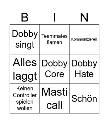 Dobby Bingo Card