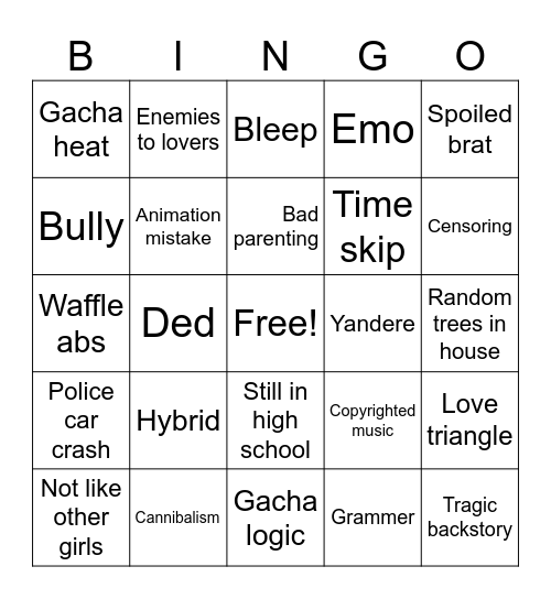 Gacha bingo Card