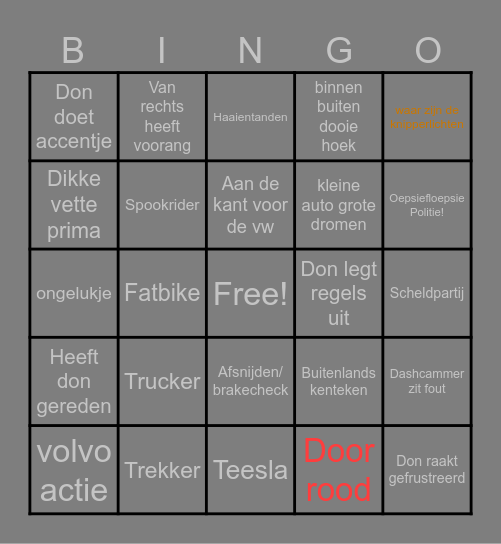 mamegemeer Bingo Card