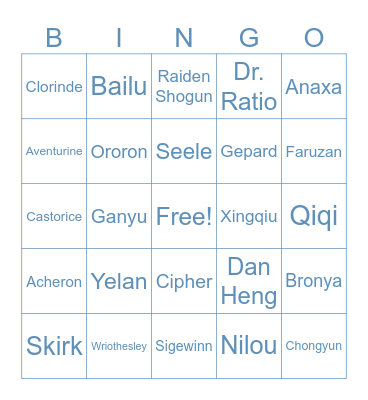 Acquaint Bingo Card