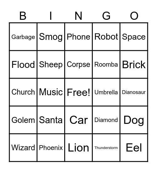 Little alchemy Bingo Card
