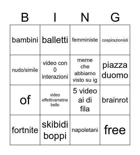 matteo belloli Bingo Card