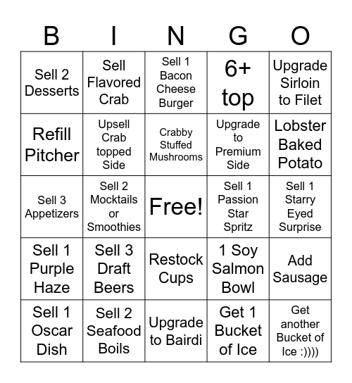 Crabfest 6/29 Bingo Card